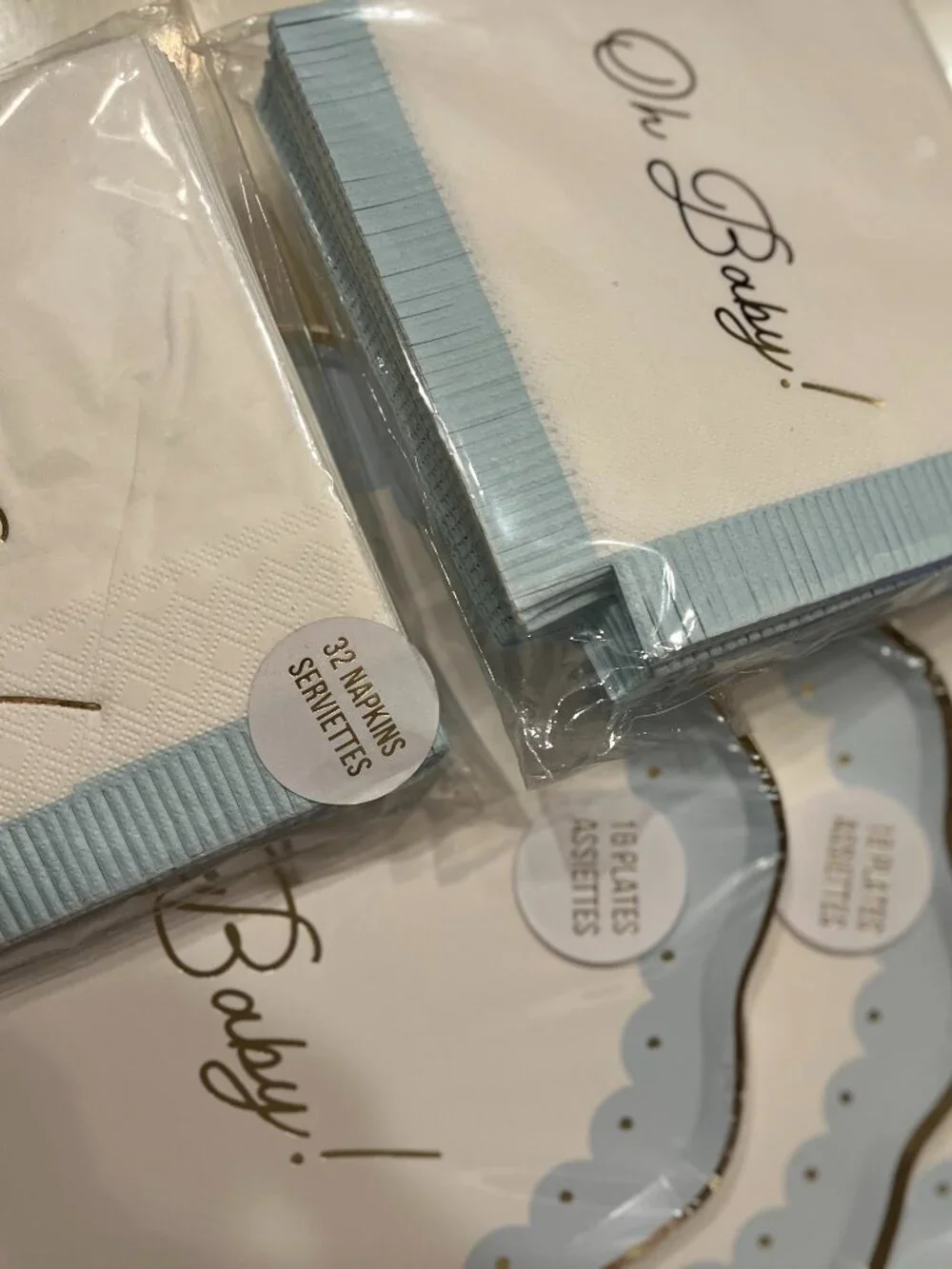 Baby Shower Party Supplies (Boy) Meri Meri Oh Baby Plates Napkins NWT (ps/x)